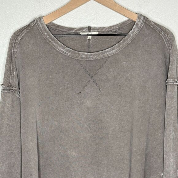Easel‎ Womens Oversized Sweater Medium Taupe Gray Washed Grunge Boho Lagenlook - Picture 5 of 10